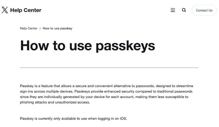 雅星镇苹果维修店铺分享iOS用户如何通过通行密钥(Passkey)登录 